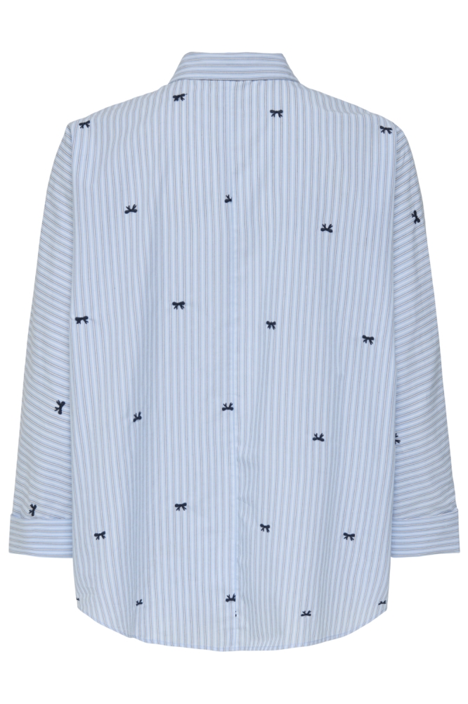 ONLZEIDI GRACE LS BOW EMB SHIRT WVN 15354754 Serenity/W. BW - BLACK